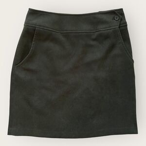 Vintage 90s Hillard & Hanson Dark Green Twill Stretch Pocket Skirt